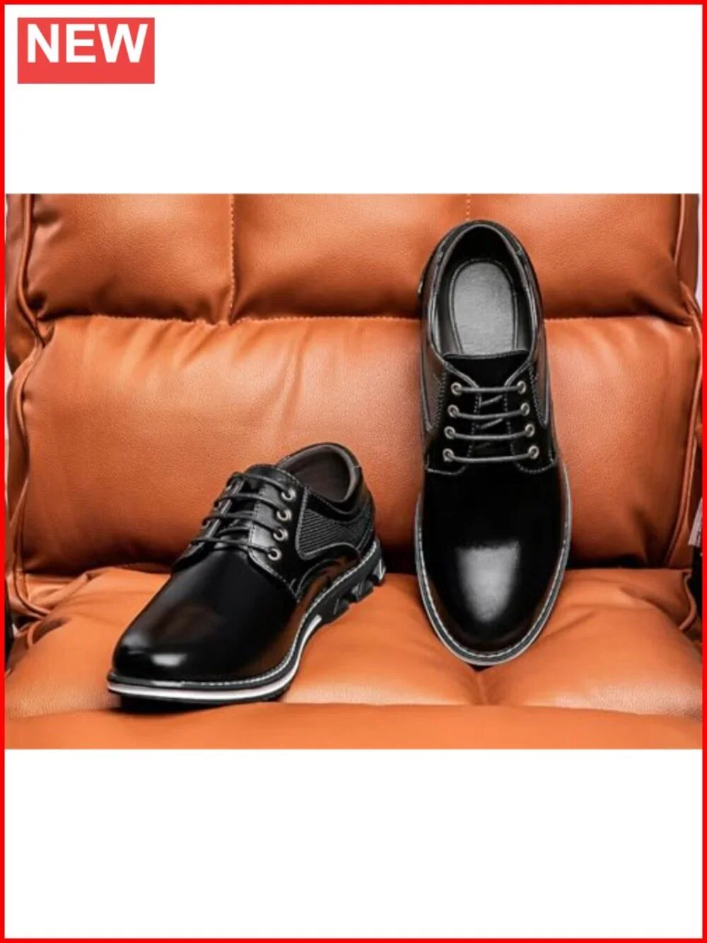 Men's PU Leather Oxfords Dress Shoes Business Casual Lace Up Comfort